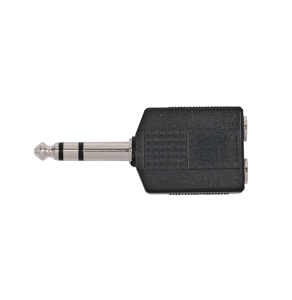 Carson | RP963 | 6.3mm TRS (M) - 2 x 6.3mm TRS (F) Adaptor | Black Carson | RP963 | 6.3mm TRS (M) - 2 x 6.3mm TRS (F) Adaptor | Black